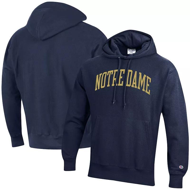 Mens Champion Notre Dame Fighting Irish Team Arch Reverse Weave Pullover Hoodie Blue Product Image