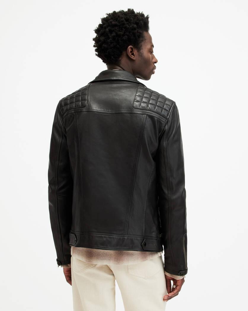 Conroy Textured Leather Biker Jacket Product Image