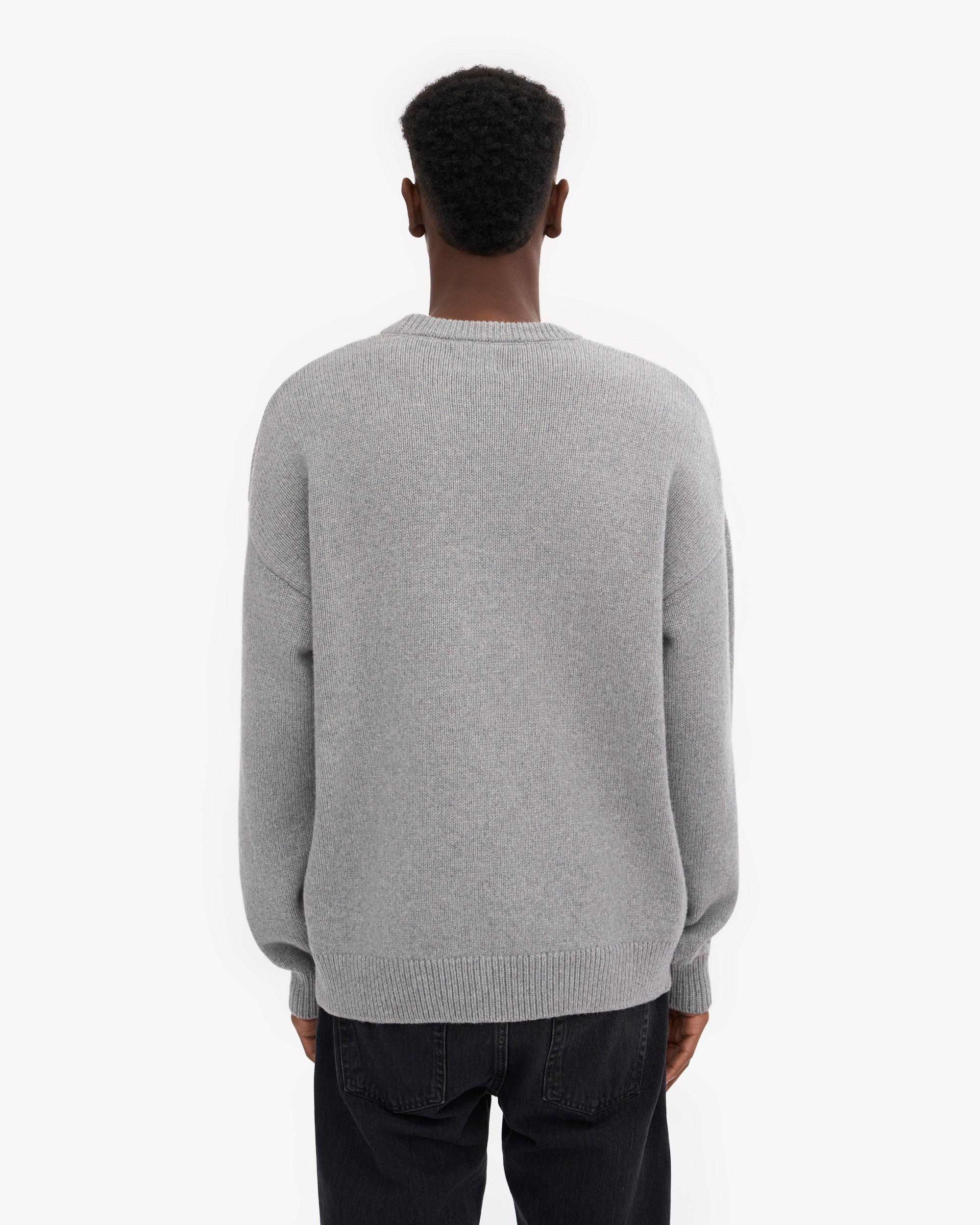 Oversized Merino Wool Crew - Heather Grey Product Image