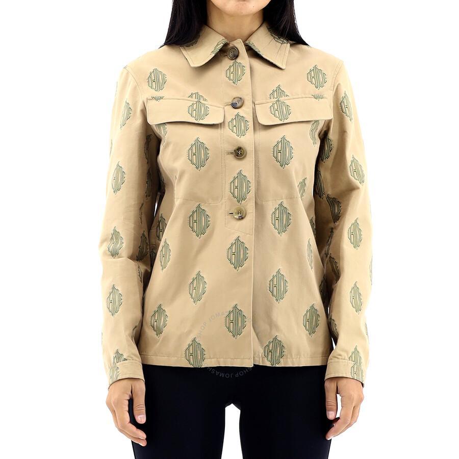 CHLOÉ Chloe Ladies Beige Embroidered Shirt Jacket Product Image