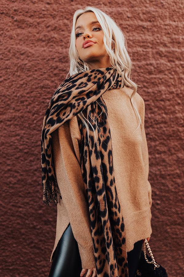 Infinitely Cozy Leopard Scarf in Camel Product Image