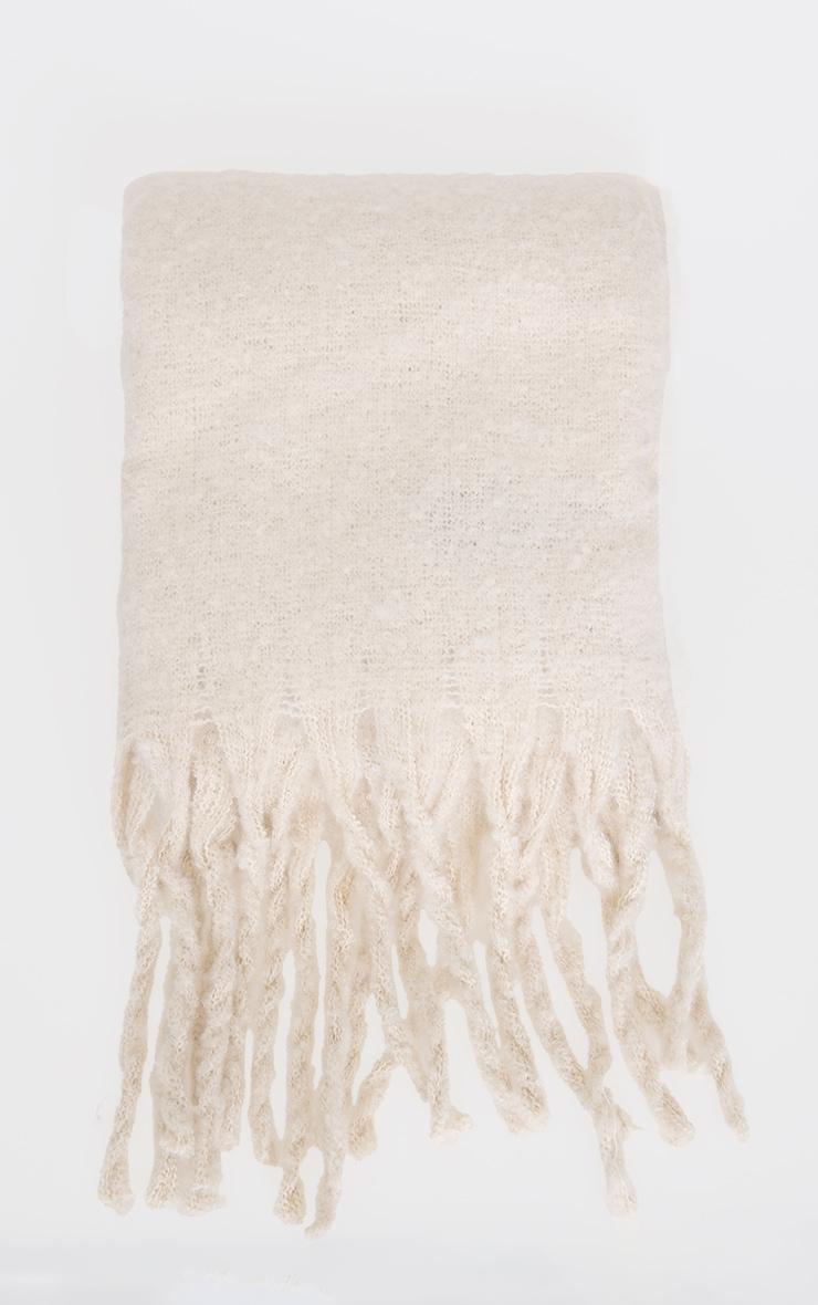 Cream Soft Blanket Tassel Scarf Product Image