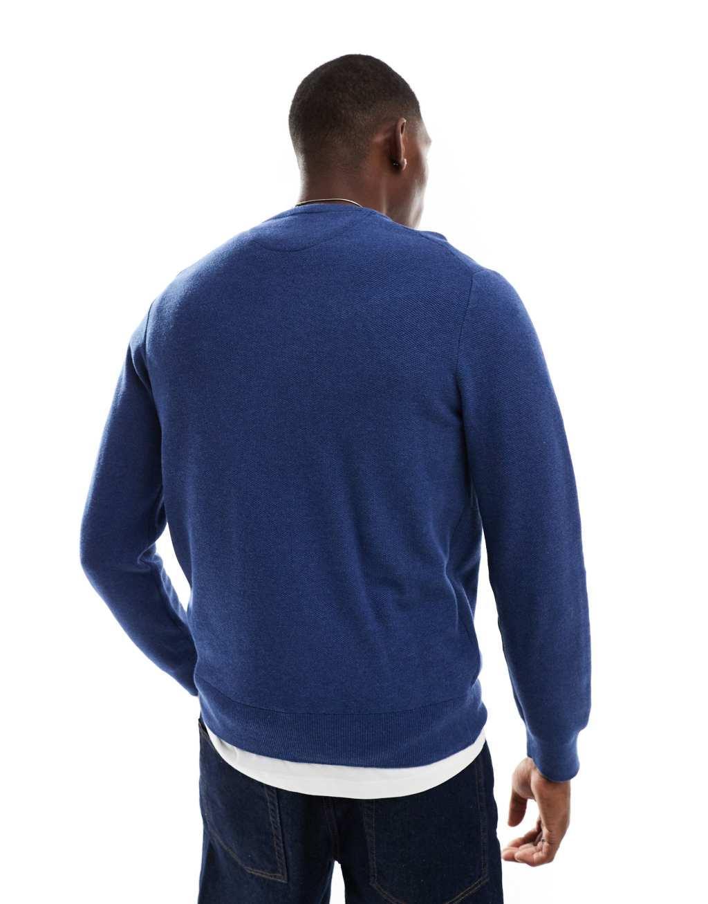 Polo Ralph Lauren icon logo cotton knit sweater in navy heather Product Image