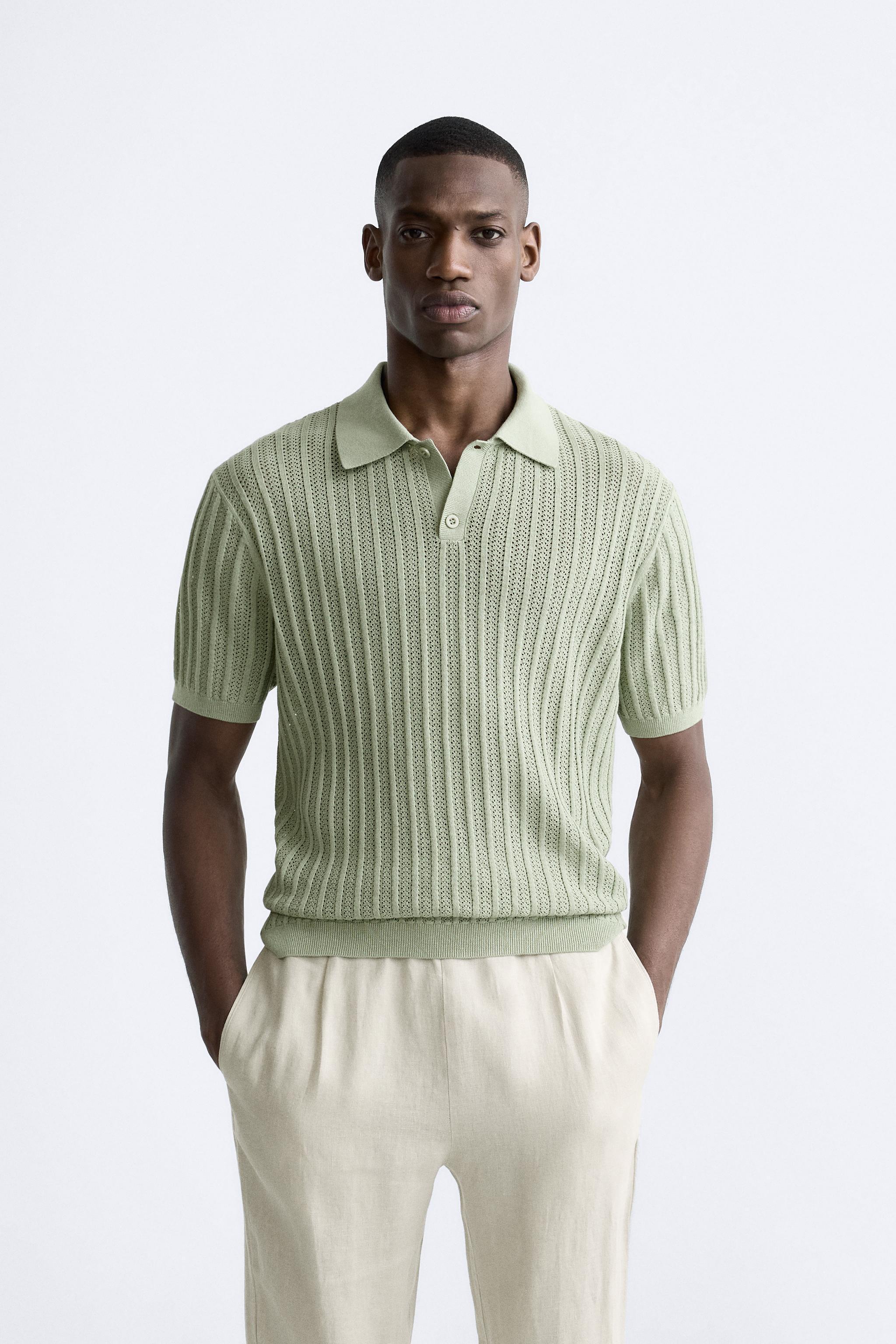 COTTON - LINEN BLEND KNIT POLO Product Image