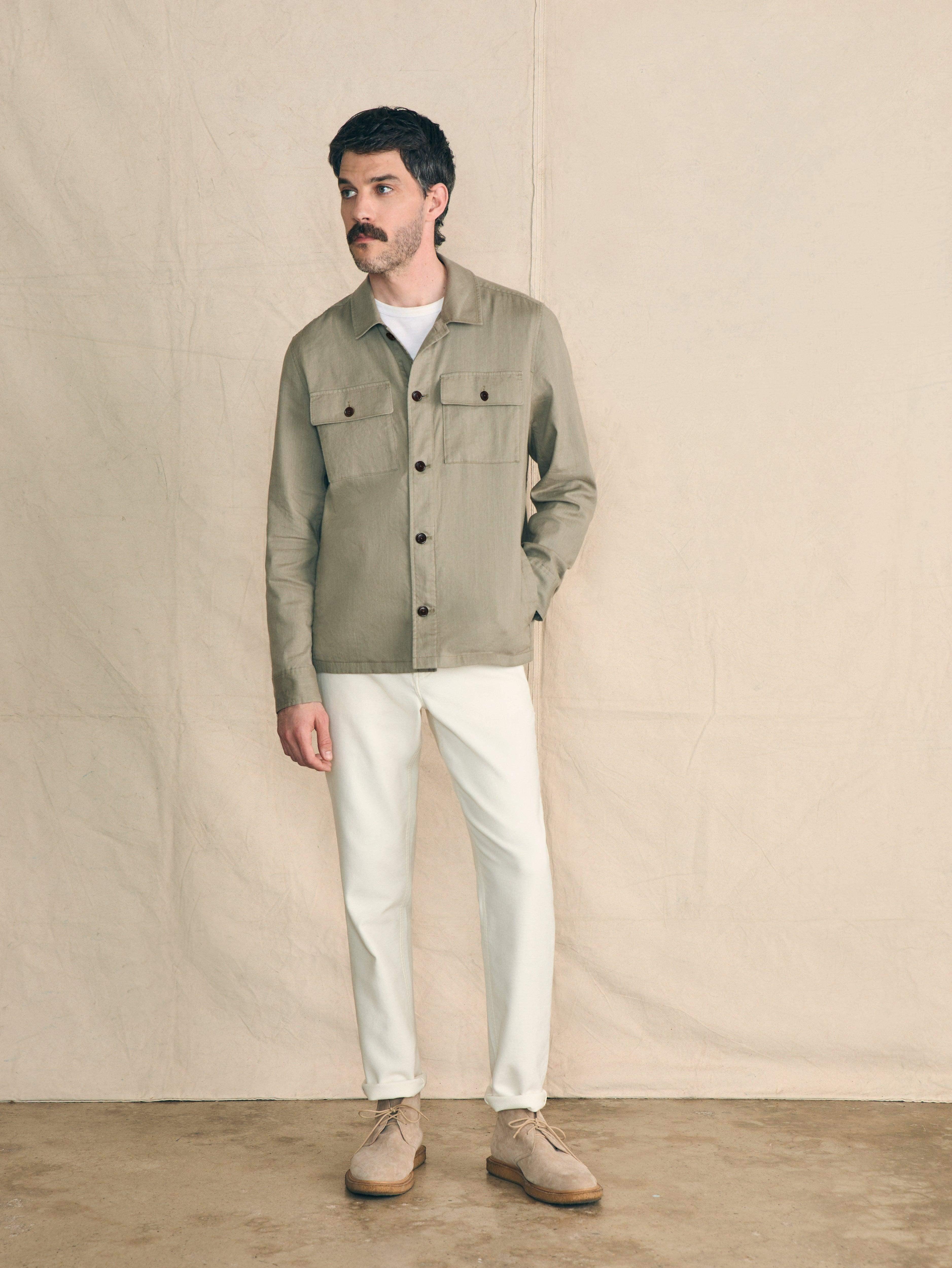 Movement™ Flex Linen Shirt Jacket - Olive Isle Male Product Image