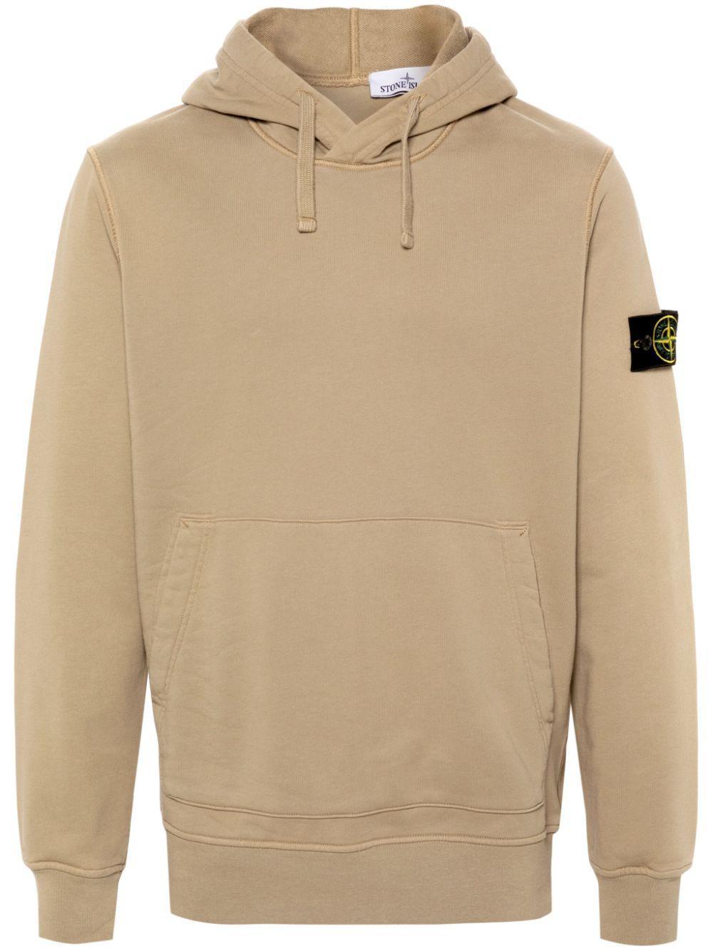 STONE ISLAND Compass-badge Hoodie In Biscuit Product Image