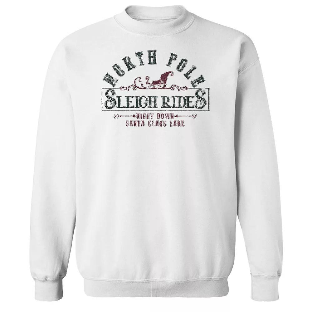 Men's North Pole Sleigh Fleece Sweatshirt, Adult Unisex,  Product Image