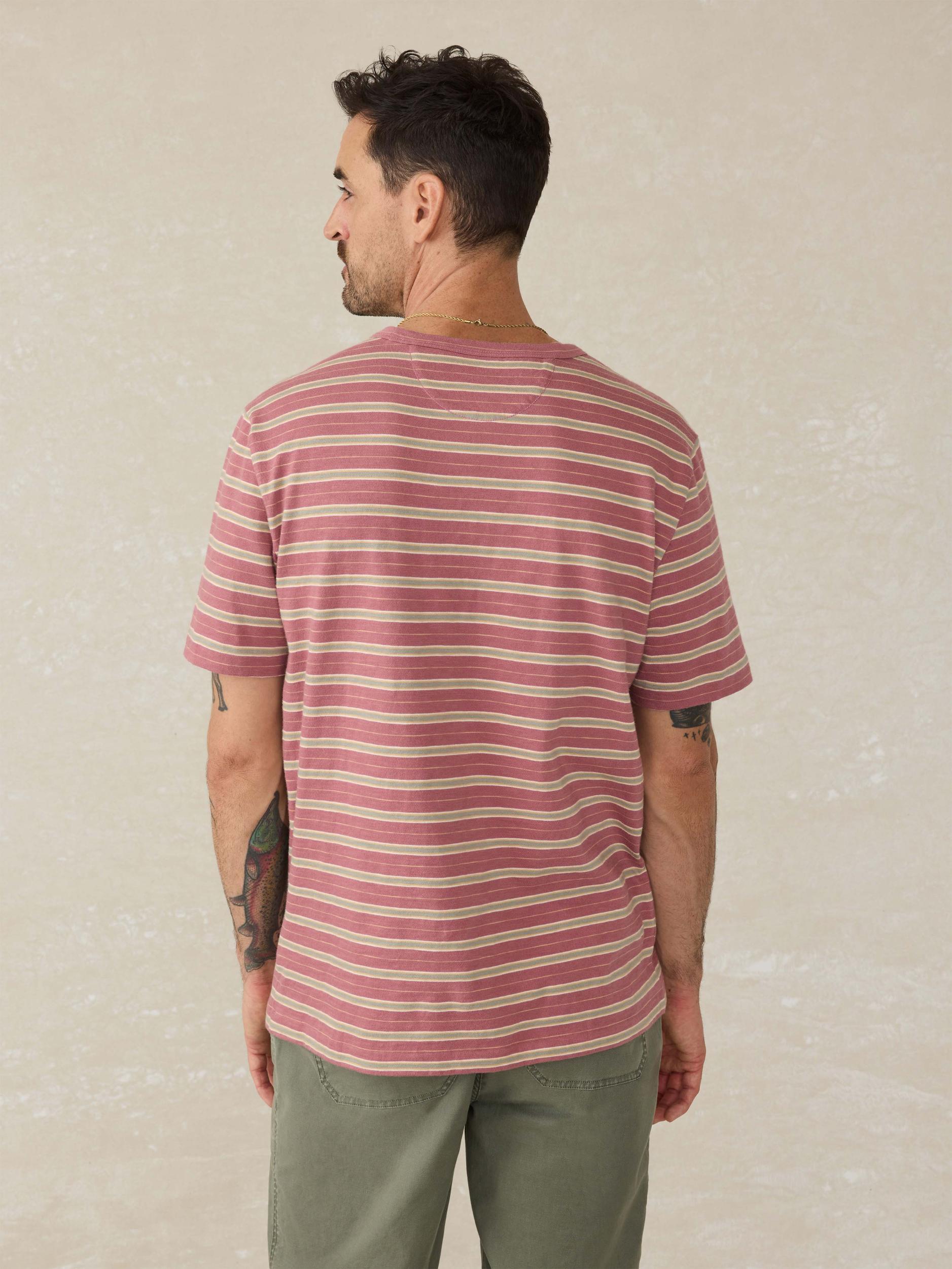 Sunwashed Tee - Red Reef Stripe Male Product Image
