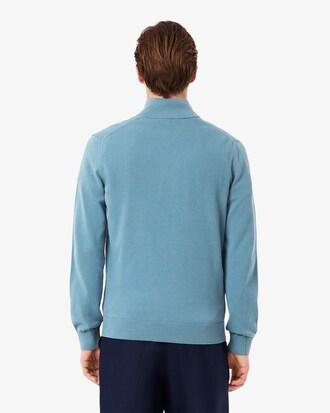 Zipped High Neck Cotton Sweater Product Image