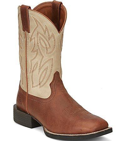 Justin Boots Mens Leather Canter Square Toe Western Boots Product Image