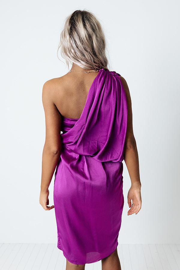 Eyes On The Prize One Shoulder Dress In Orchid Product Image