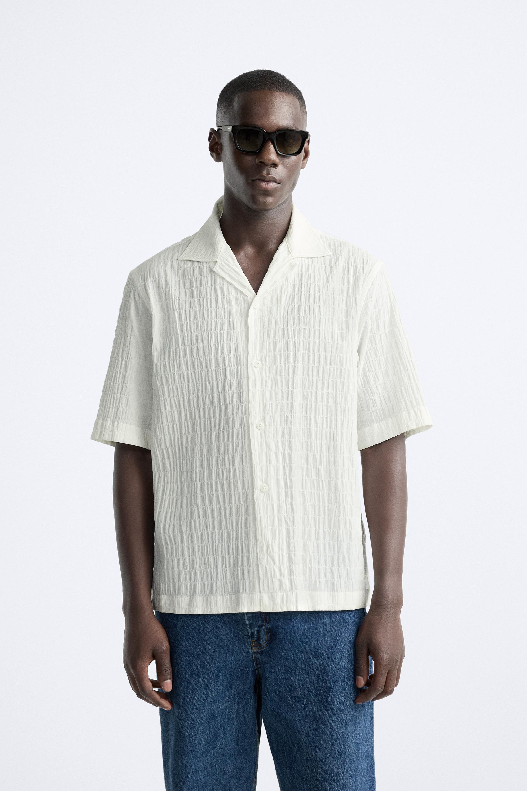 STRETCHY TEXTURED WEAVE SHIRT Product Image