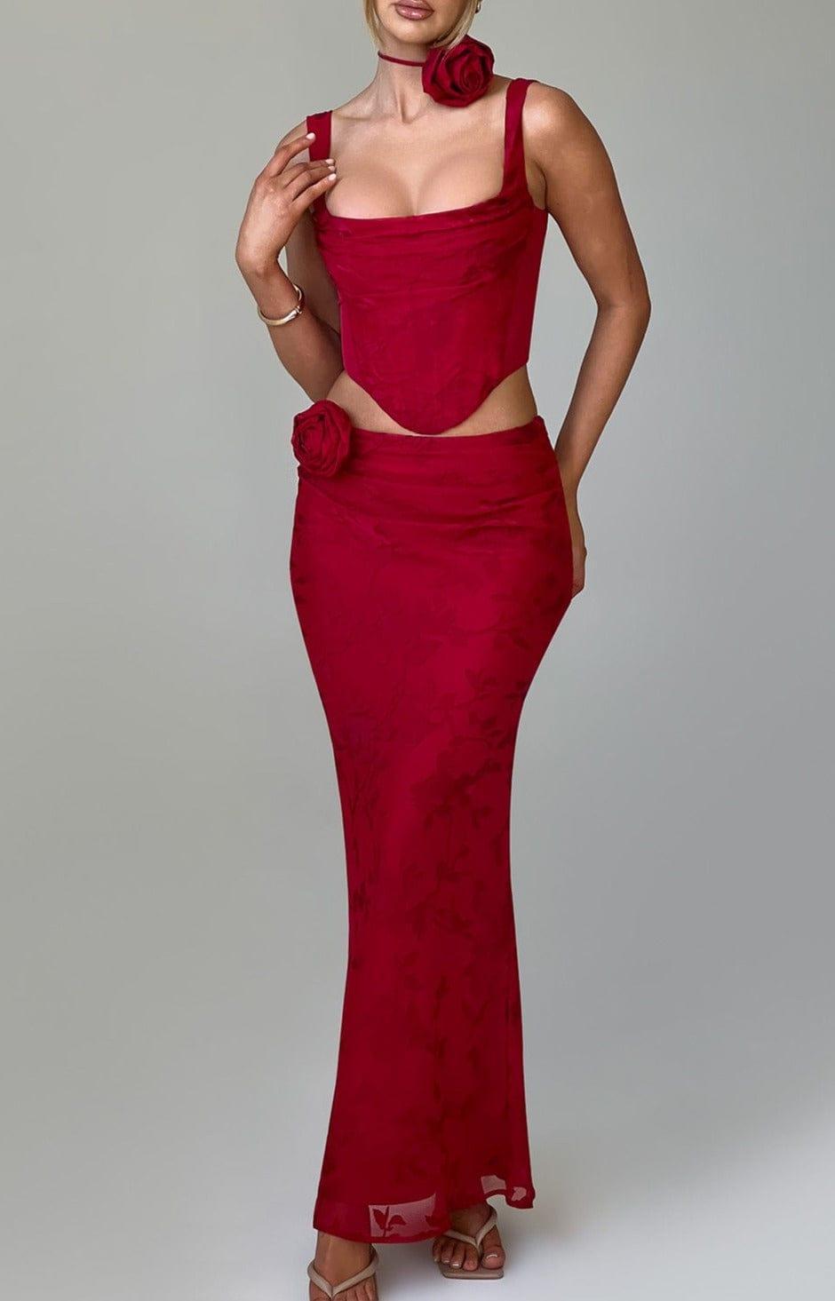 Elizabeth Maxi Skirt - Red Product Image