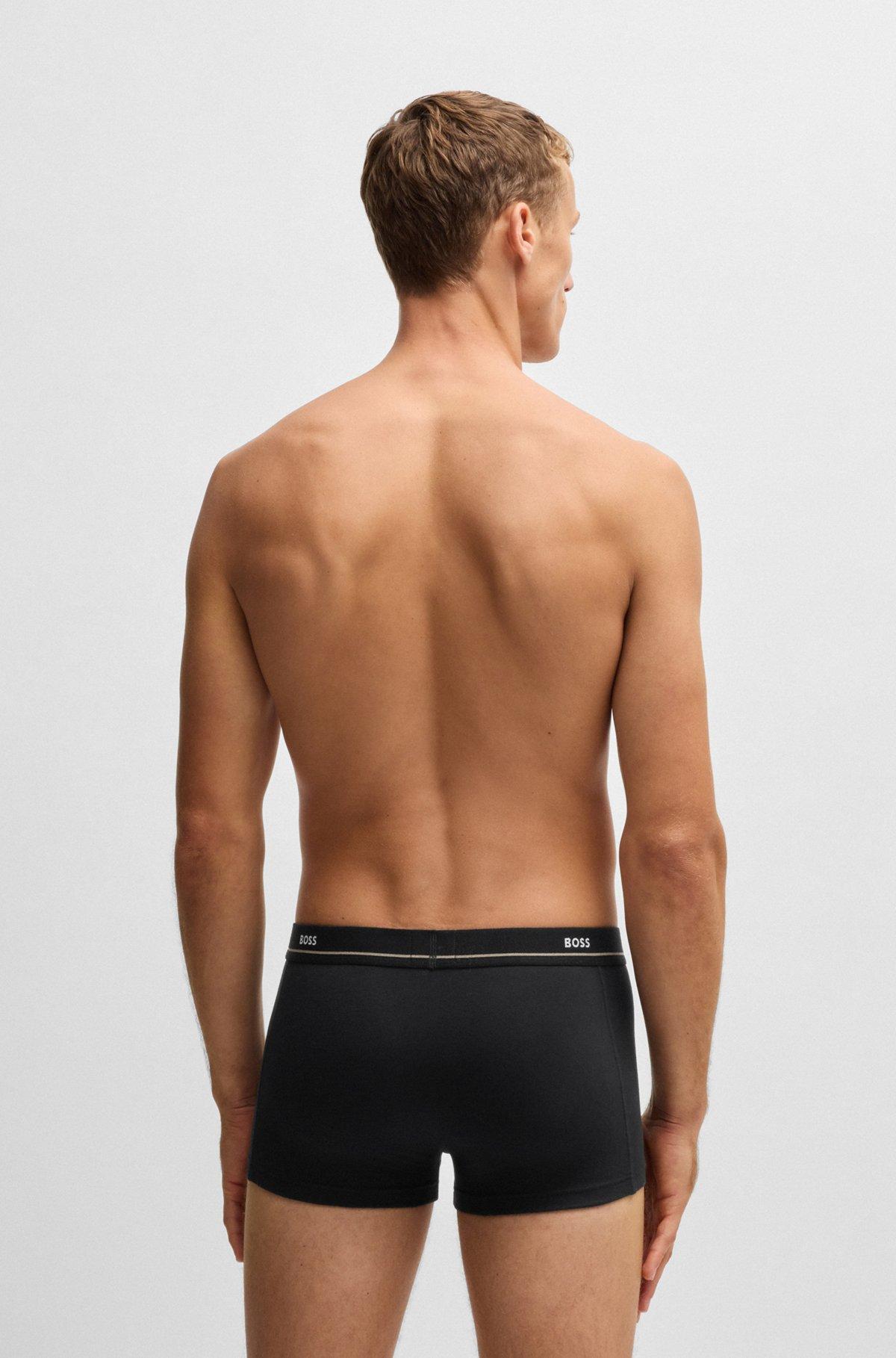 Three-pack of stretch-cotton trunks with logo waistbands Product Image