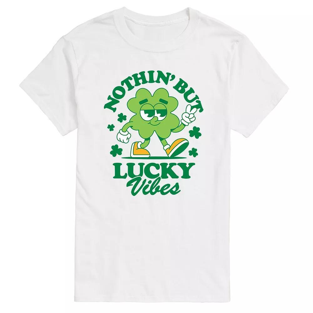 Men's Lucky Vibes Shamrock Mascot Graphic Tee,  Product Image