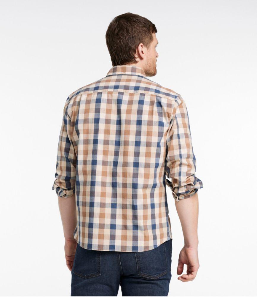 
                            Men's Comfort Stretch® Chambray Shirt, Long-Sleeve, Slightly Fitted Untucked Fit, Plaid
                         Product Image