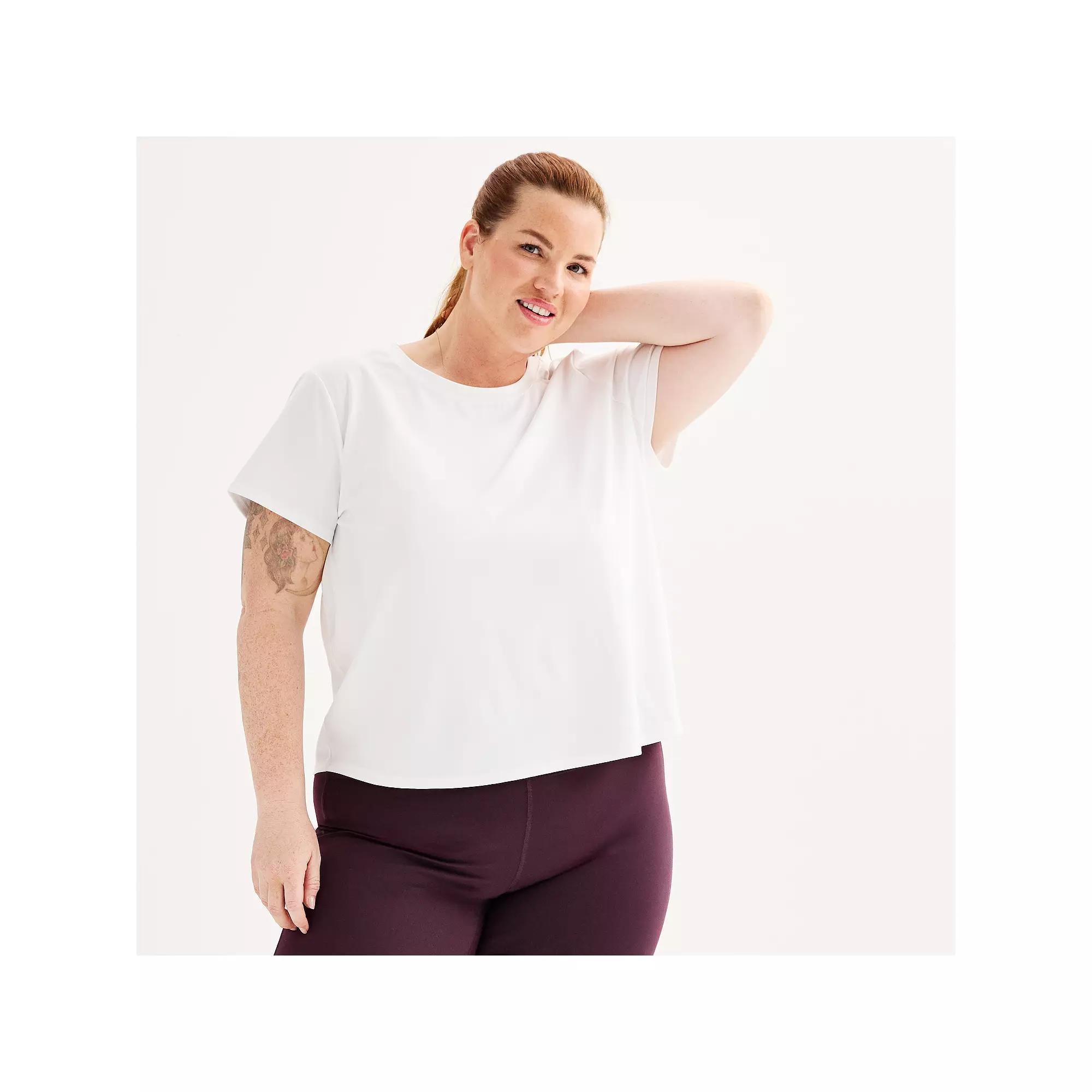 Plus Size Tek Gear® Essential Soft Tee, Women's, Size: 3XL, Modern White Product Image