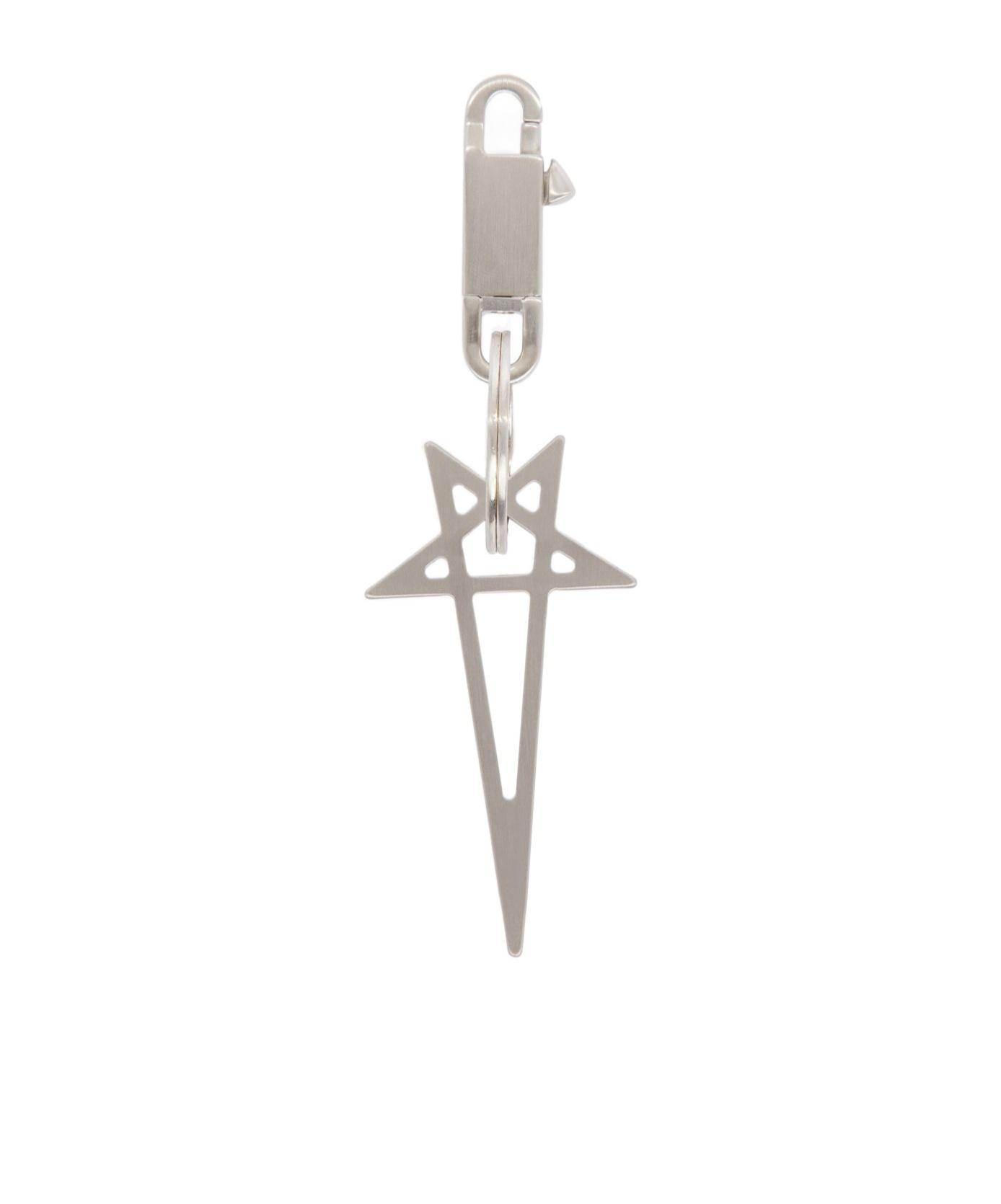 RICK OWENS Pentagram Keyring In Nude Product Image