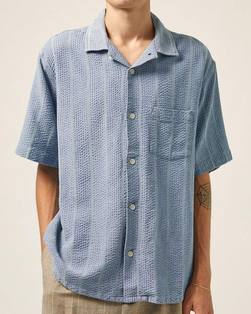 Striped Seersucker SS - Indigo Product Image