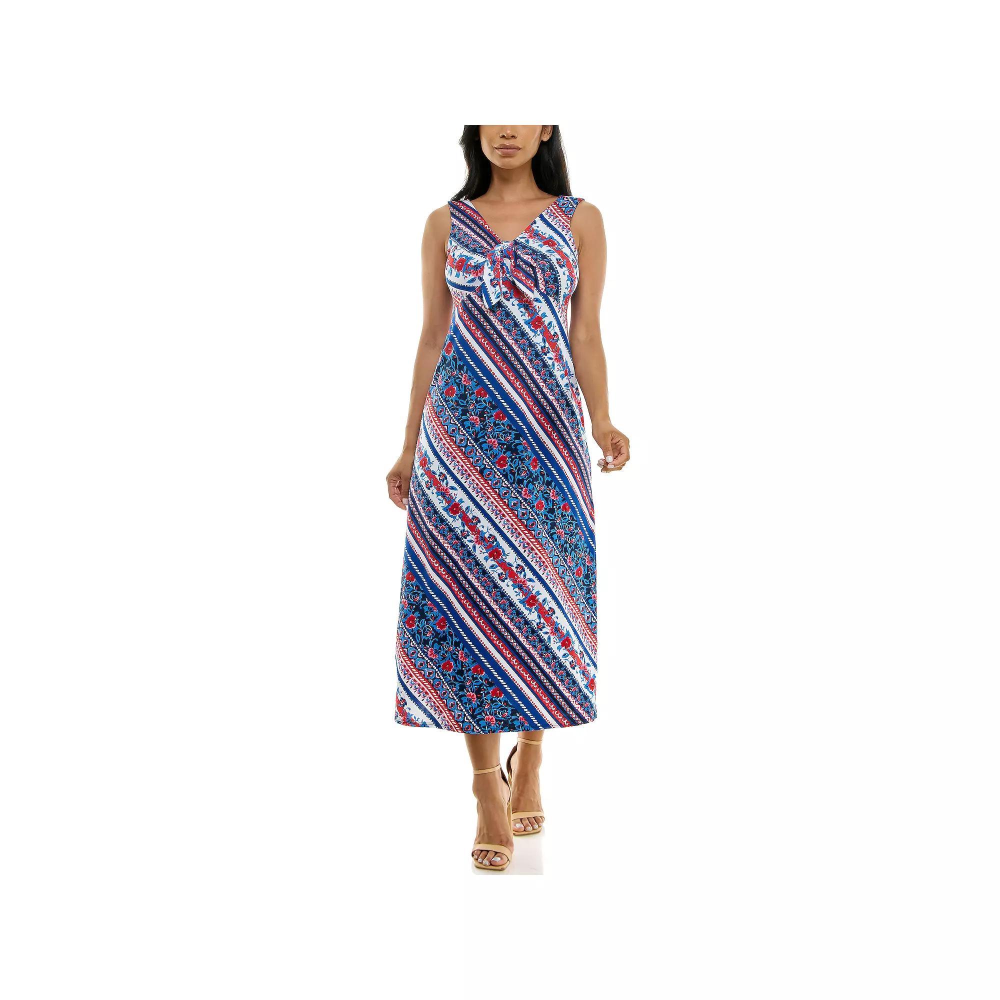 Women's Nina Leonard Tie Front Maxi Dress,  Product Image