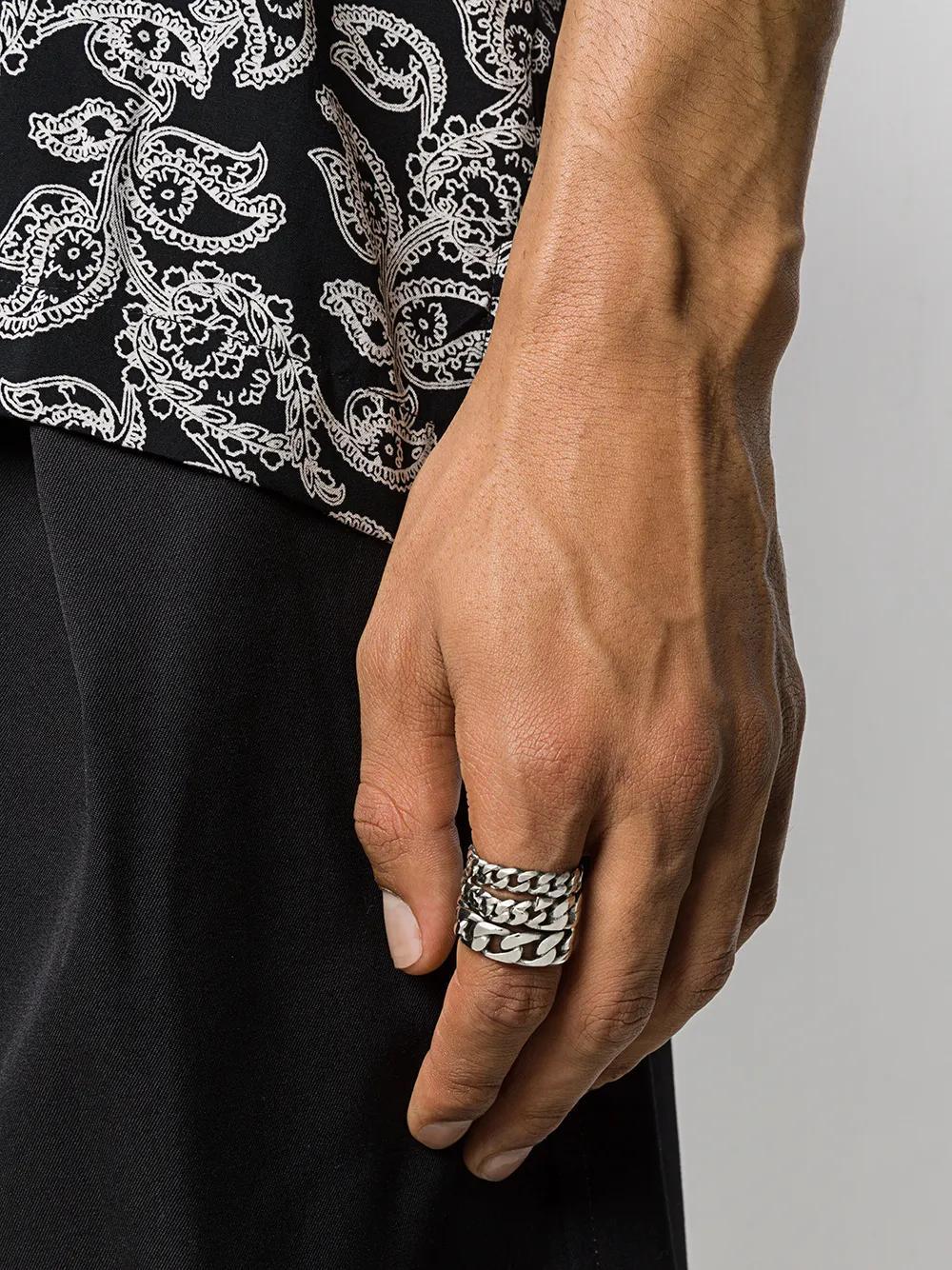 EMANUELE BICOCCHI Stacked Cable Chain Ring In Silver Product Image