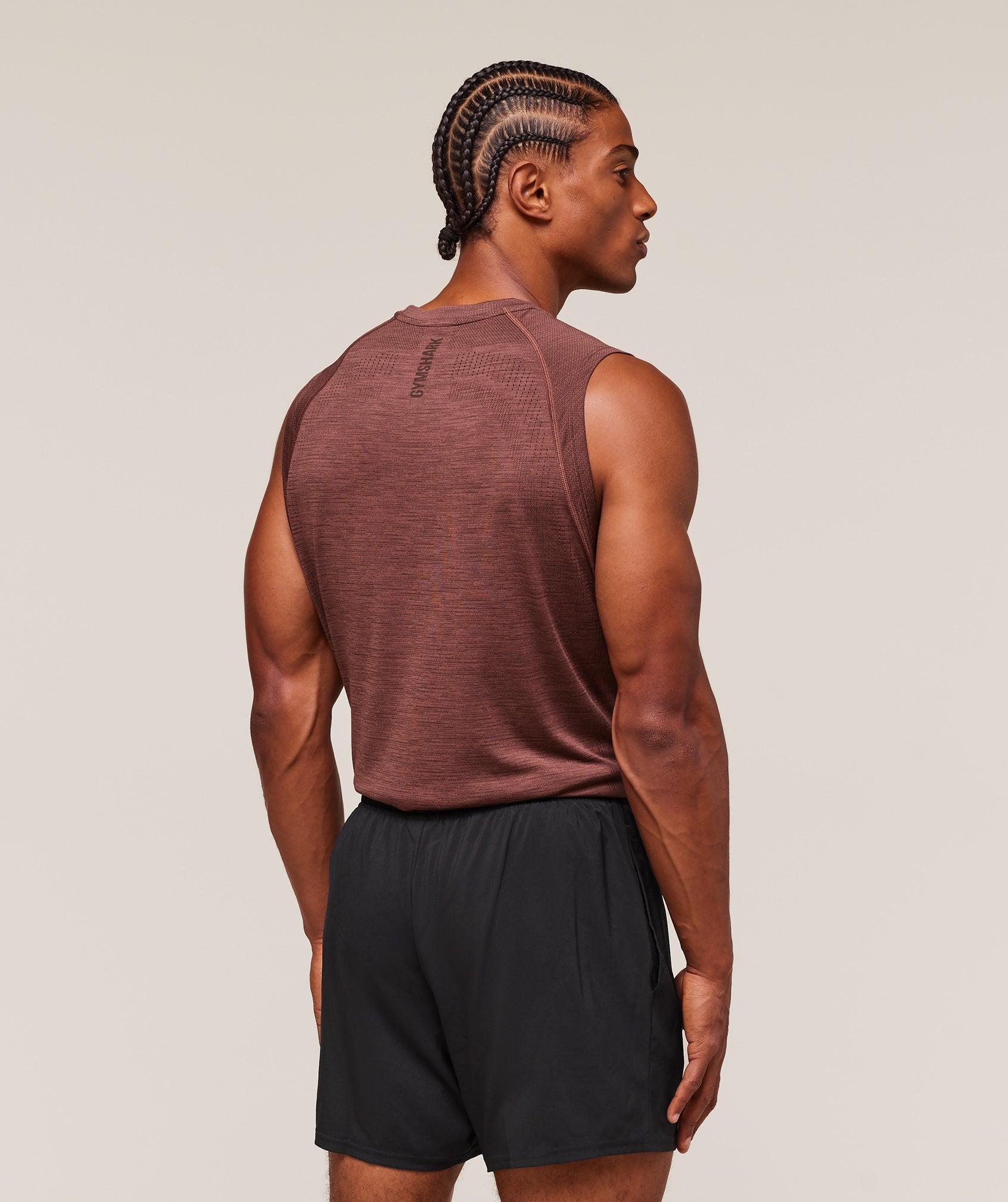 Gymshark Versatile Seamless Tank - Rust Brown/Depth Brown Male Product Image