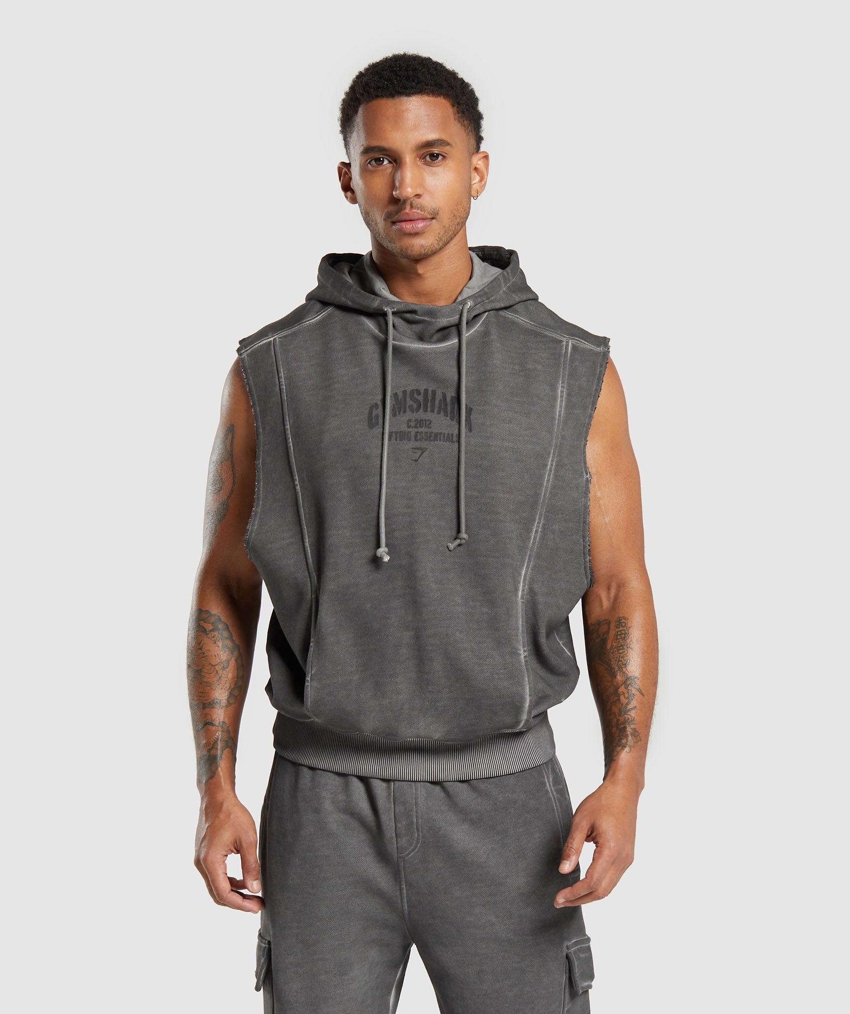 Heavyweight Washed Cut Off Hoodie Product Image