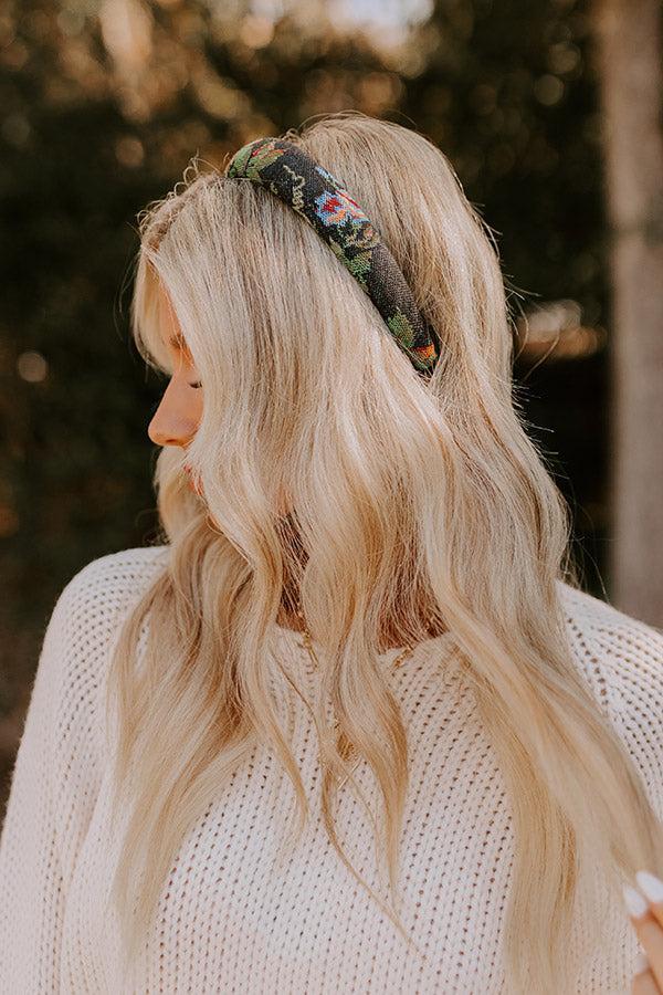 For The Love Of Floral Headband in Black Product Image