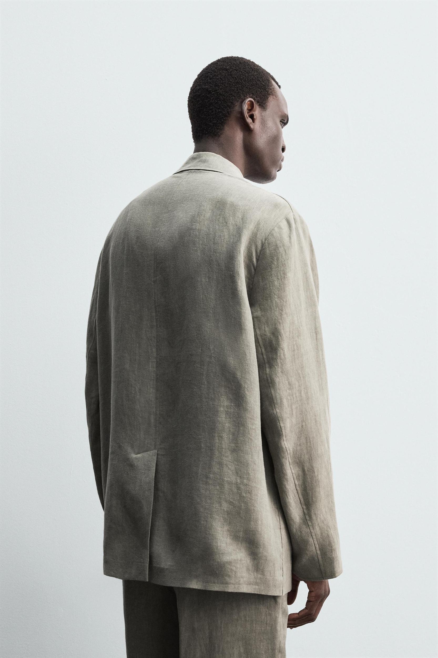 WASHED 100% LINEN SUIT BLAZER Product Image