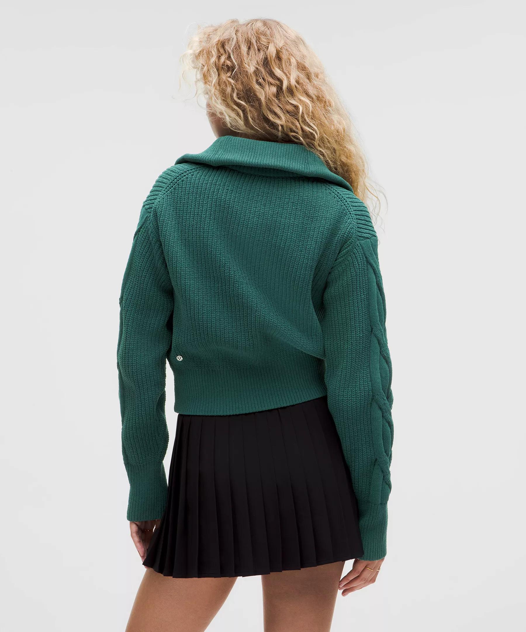 Cable-Knit Oversized Half Zip Product Image