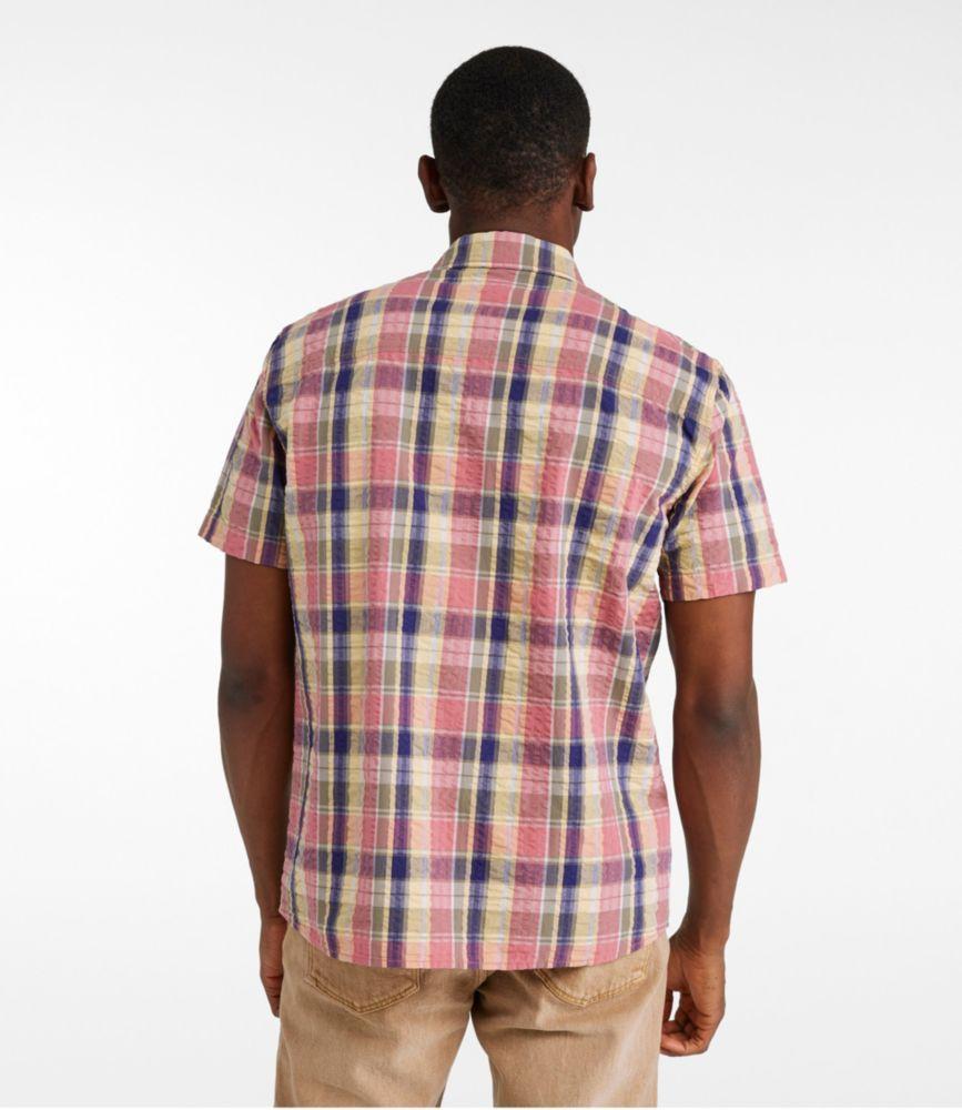 
                            Men's Signature Seersucker Madras Shirt, Slightly Fitted, Short-Sleeve
                         Product Image