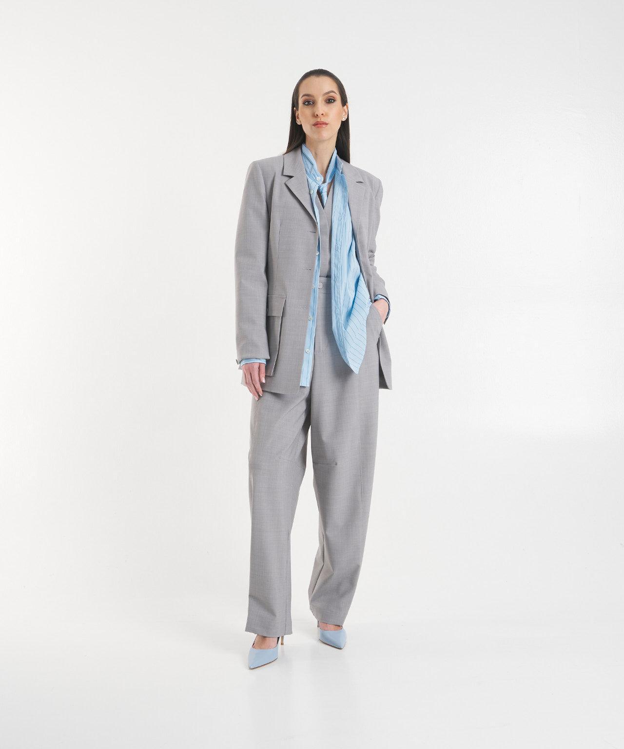 Wide leg pants in virgin wool blend Product Image