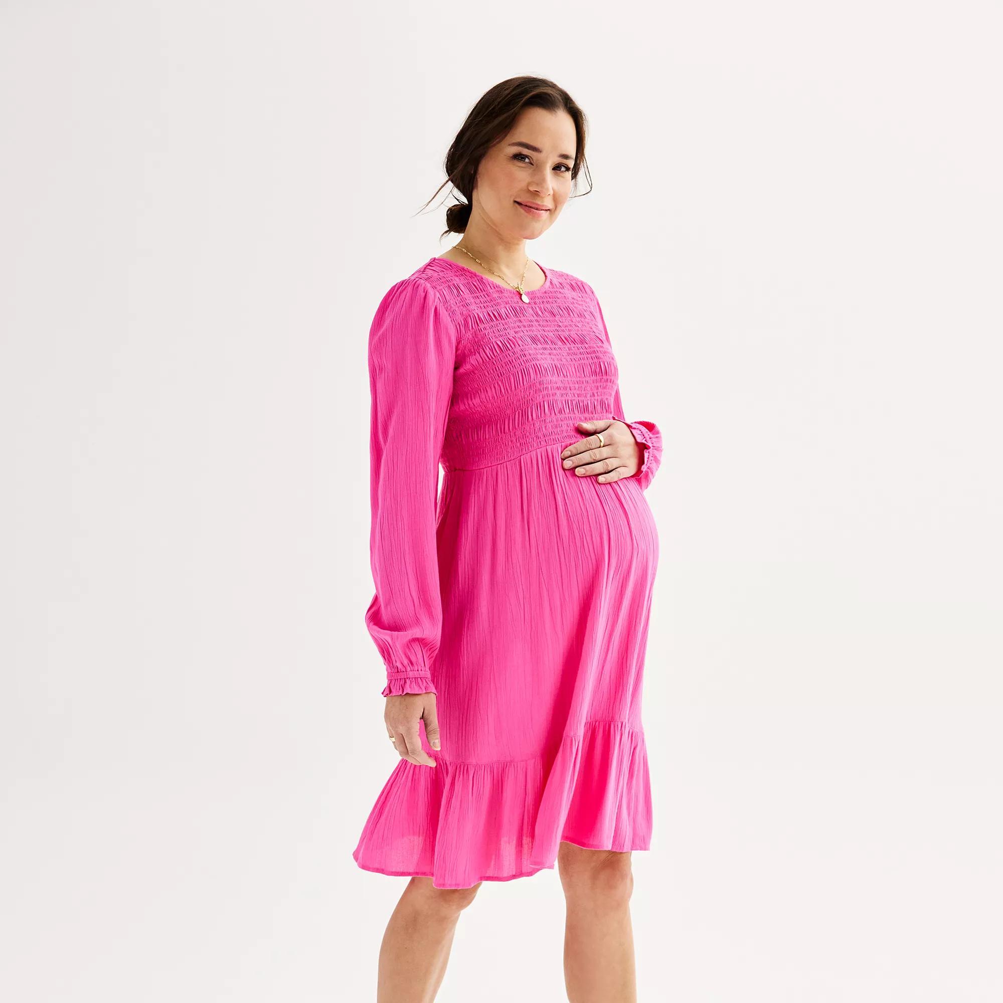 Maternity Sonoma Goods For Life Smocked Babydoll Dress, Womens Product Image