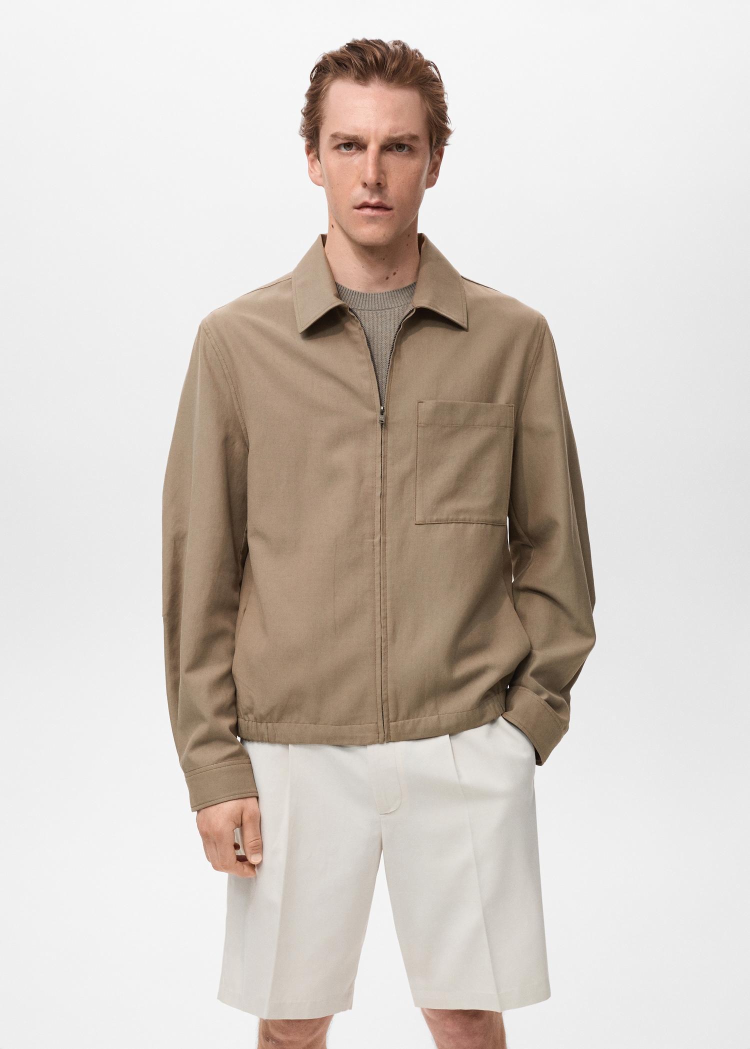 Lyocell jacket with pockets - Men | MANGO USA Product Image