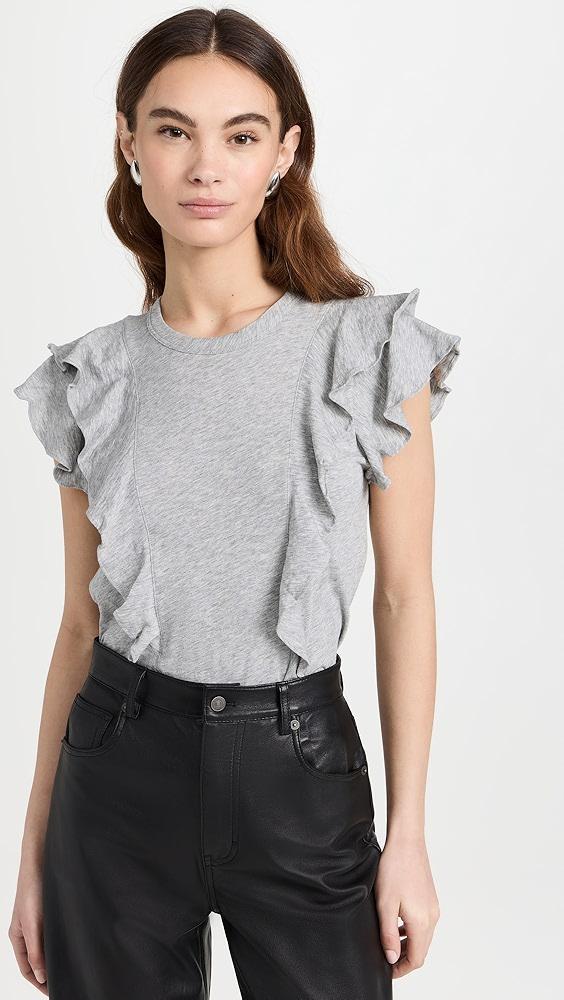 Veronica Beard Jean Bea Short Sleeve Ruffle Tee | Shopbop Product Image