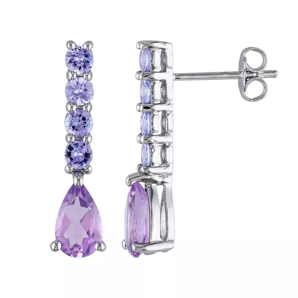 Stella Grace Amethyst & Tanzanite Sterling Silver Drop Earrings, Women's, Purple Product Image
