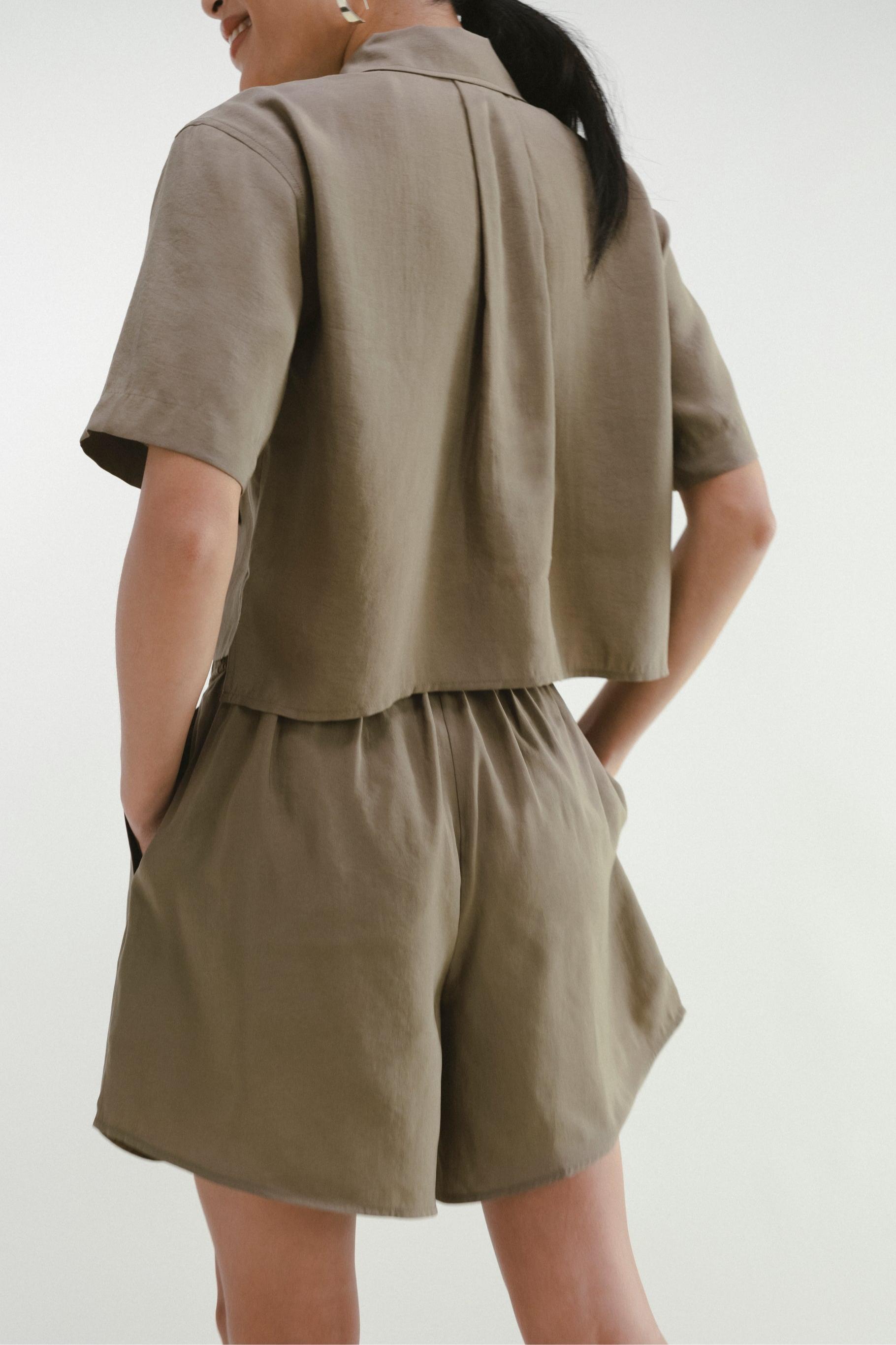 Playful Short Sleeve Top - Olive Product Image