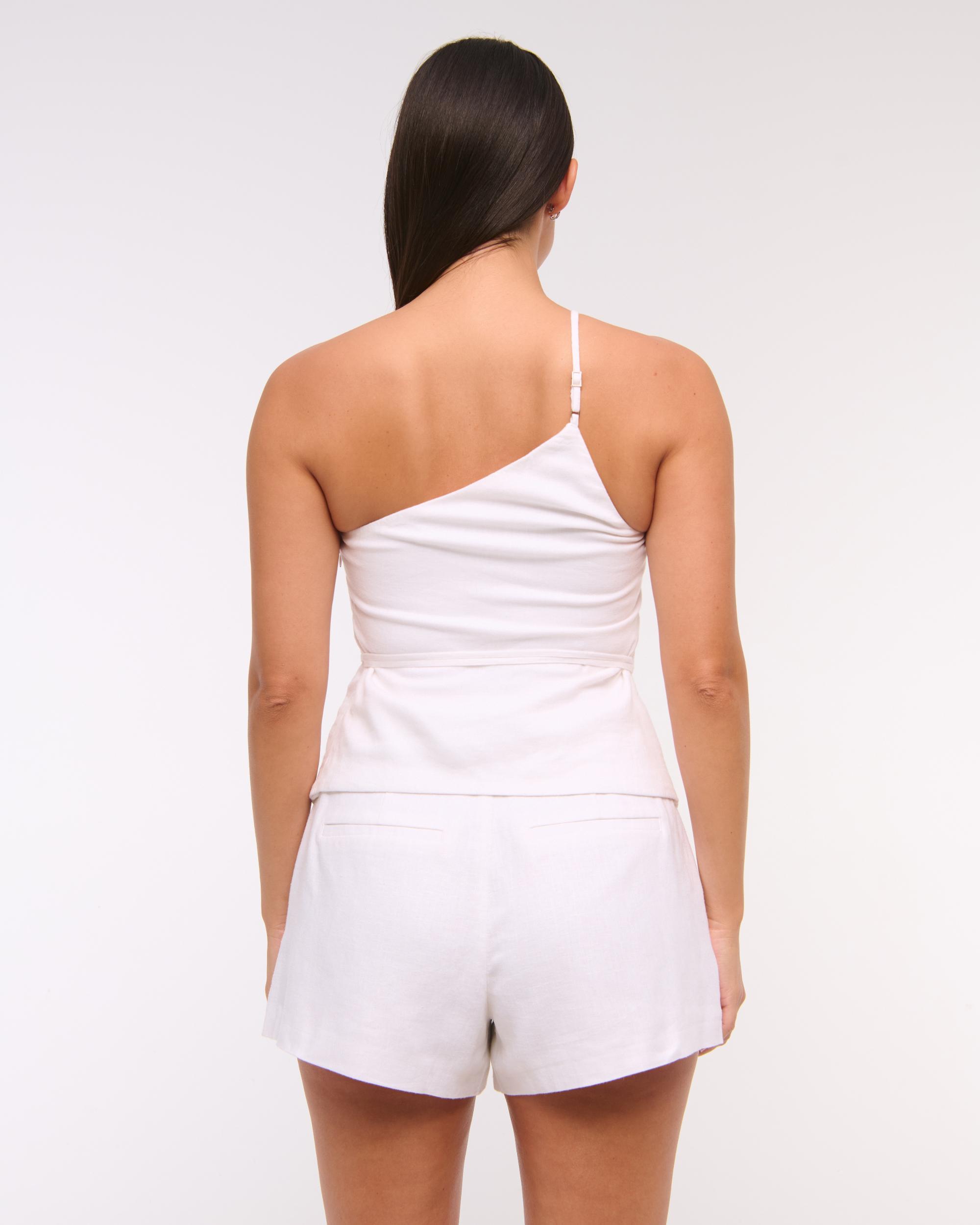 Curve Love A&F Sloane Tailored Linen-Blend Short Product Image