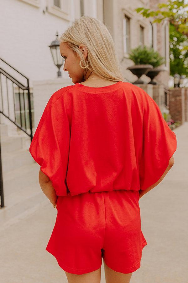 Everyday Chic Bubble Top in Red Product Image