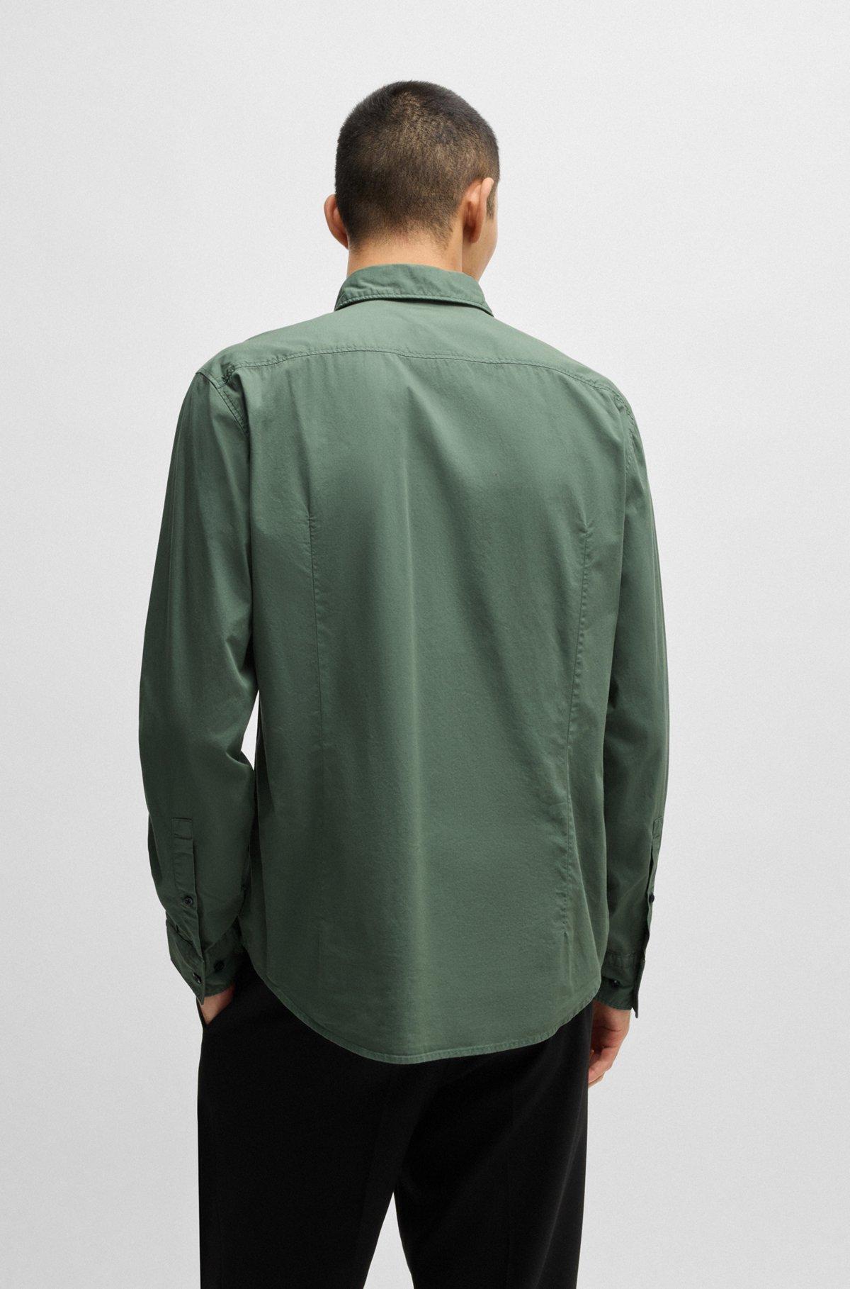 Slim-fit shirt in stretch-cotton canvas Product Image