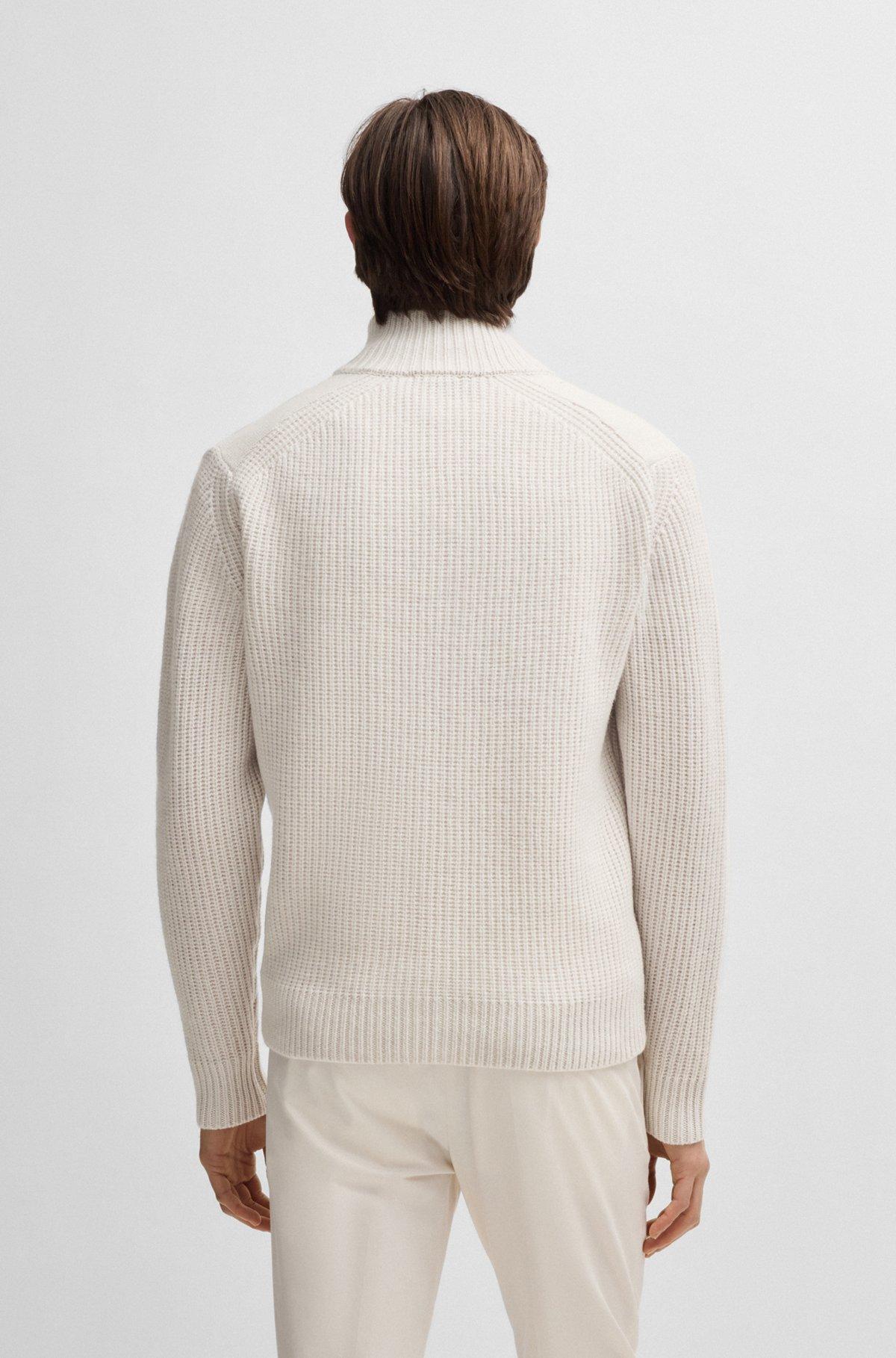 Zip-up cardigan in wool and cashmere Product Image