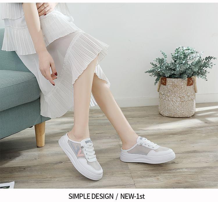 Platform Panel Mesh Sneaker Mules Product Image