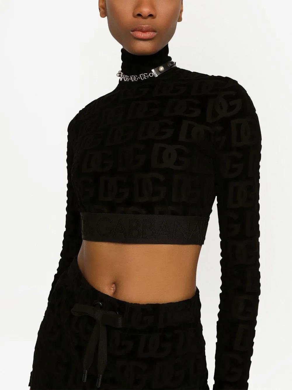 DG-logo jacquard crop top Product Image