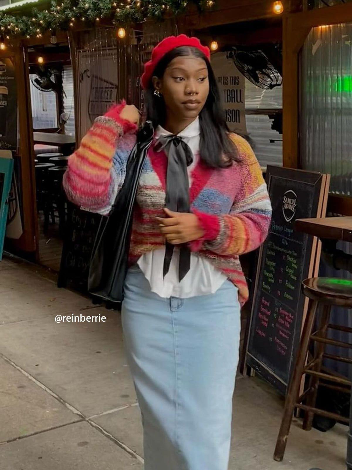 Aelfric Eden Fringe Stripe Cardigan Female Product Image