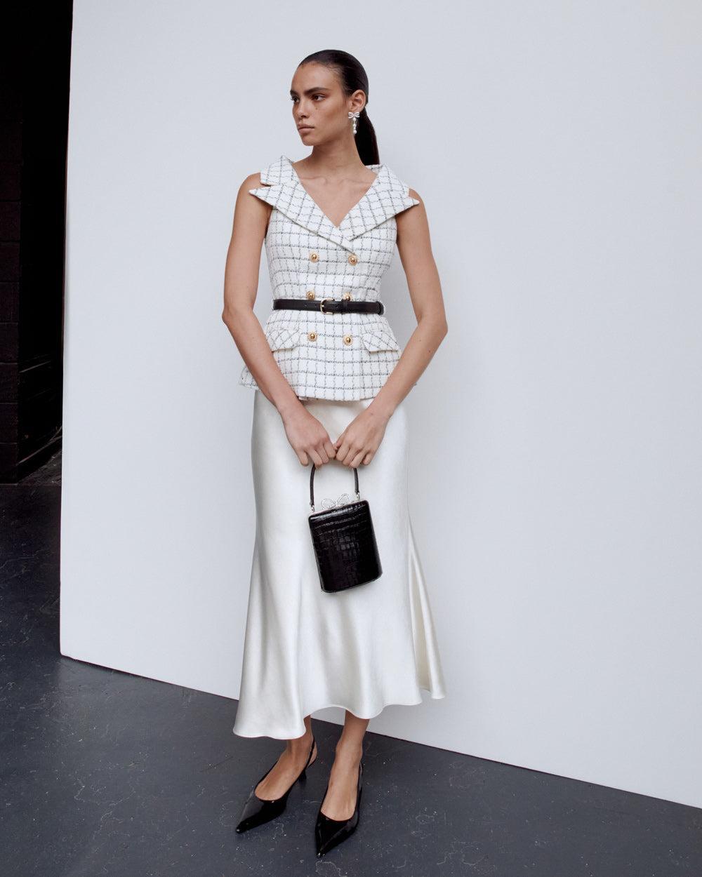 Check Boucle Midi Dress Product Image