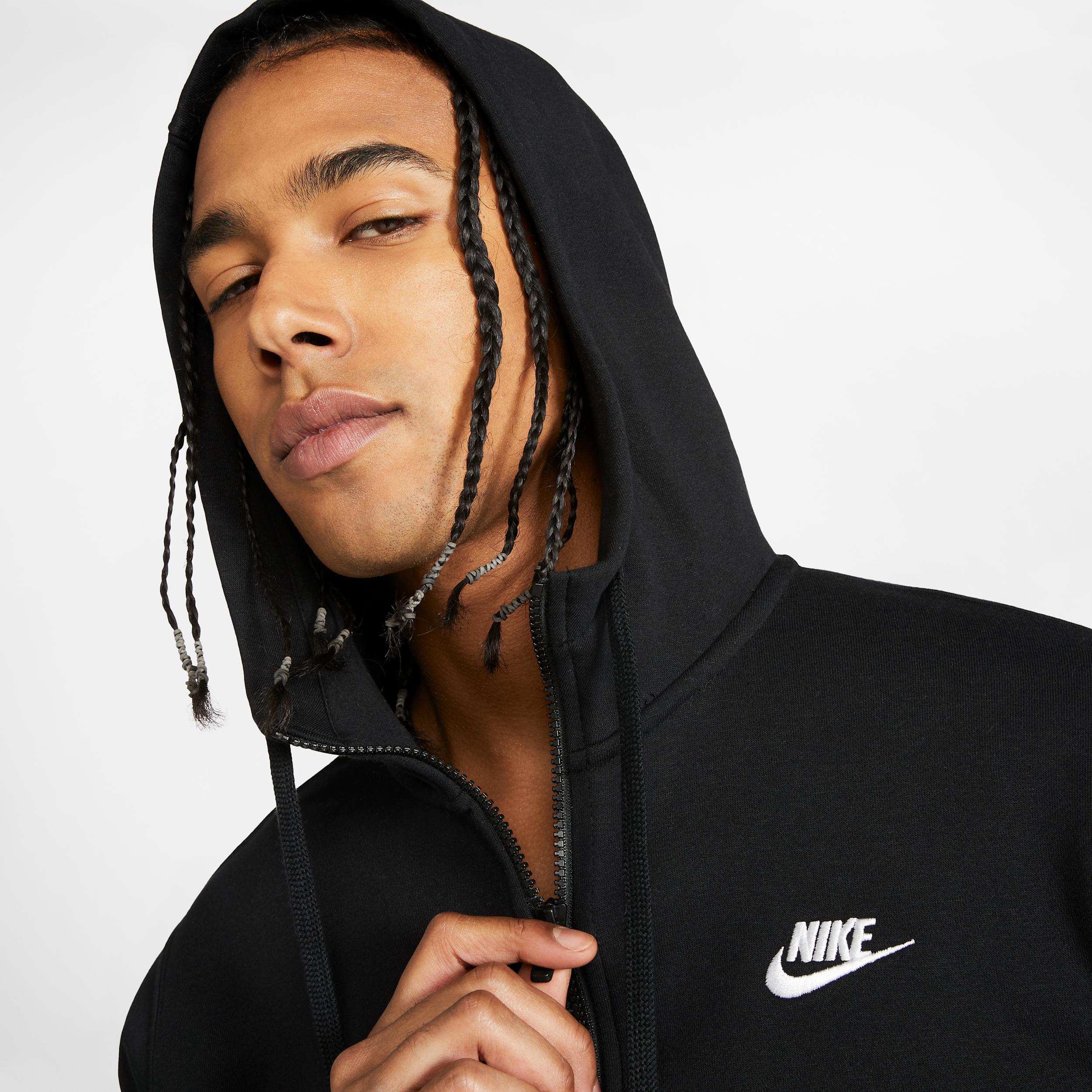 Mens Nike Sportswear Club Fleece Full-Zip Hoodie | BV2645-010 Product Image