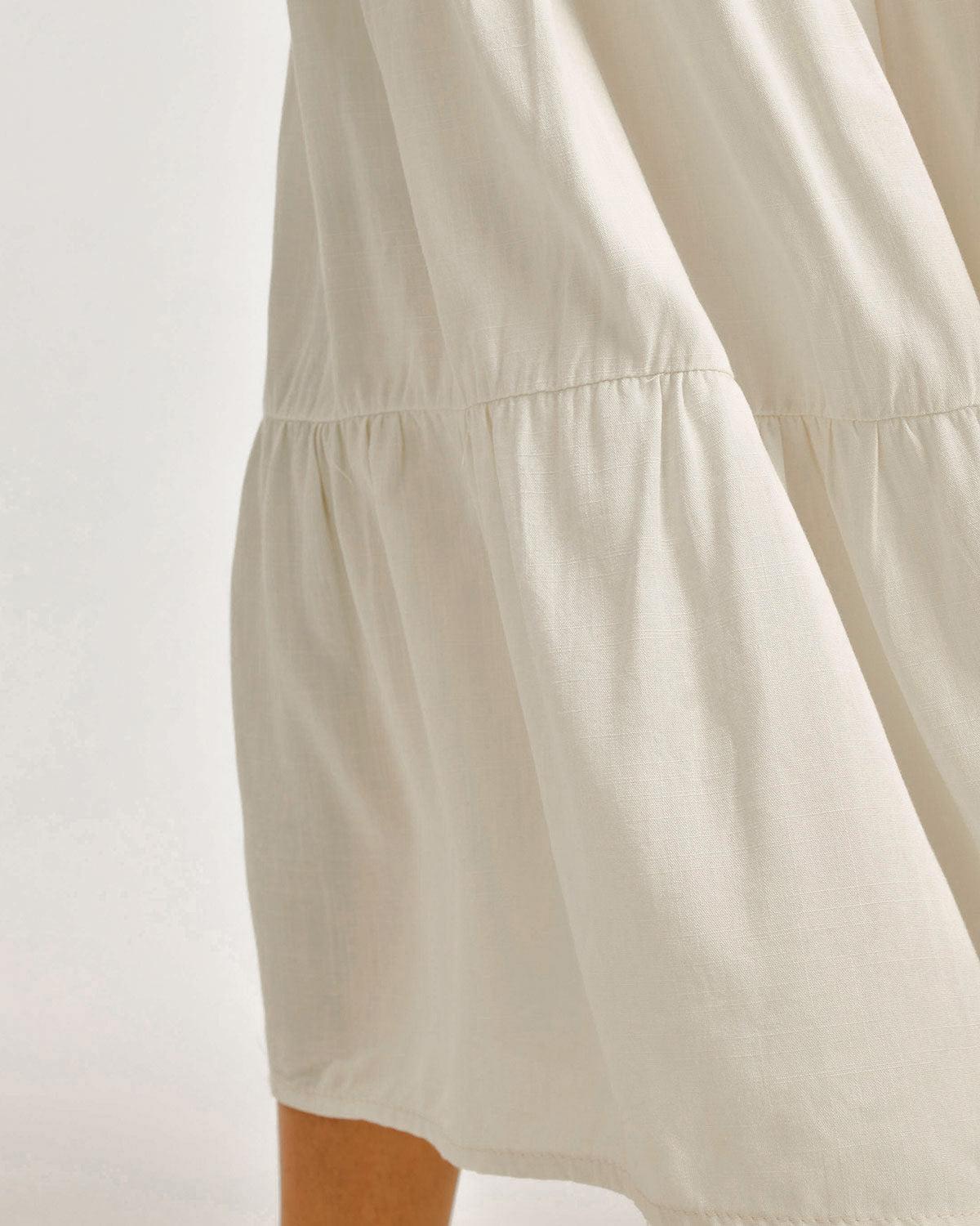 Apricot Shirred Ruffle Tiered Skirt Product Image