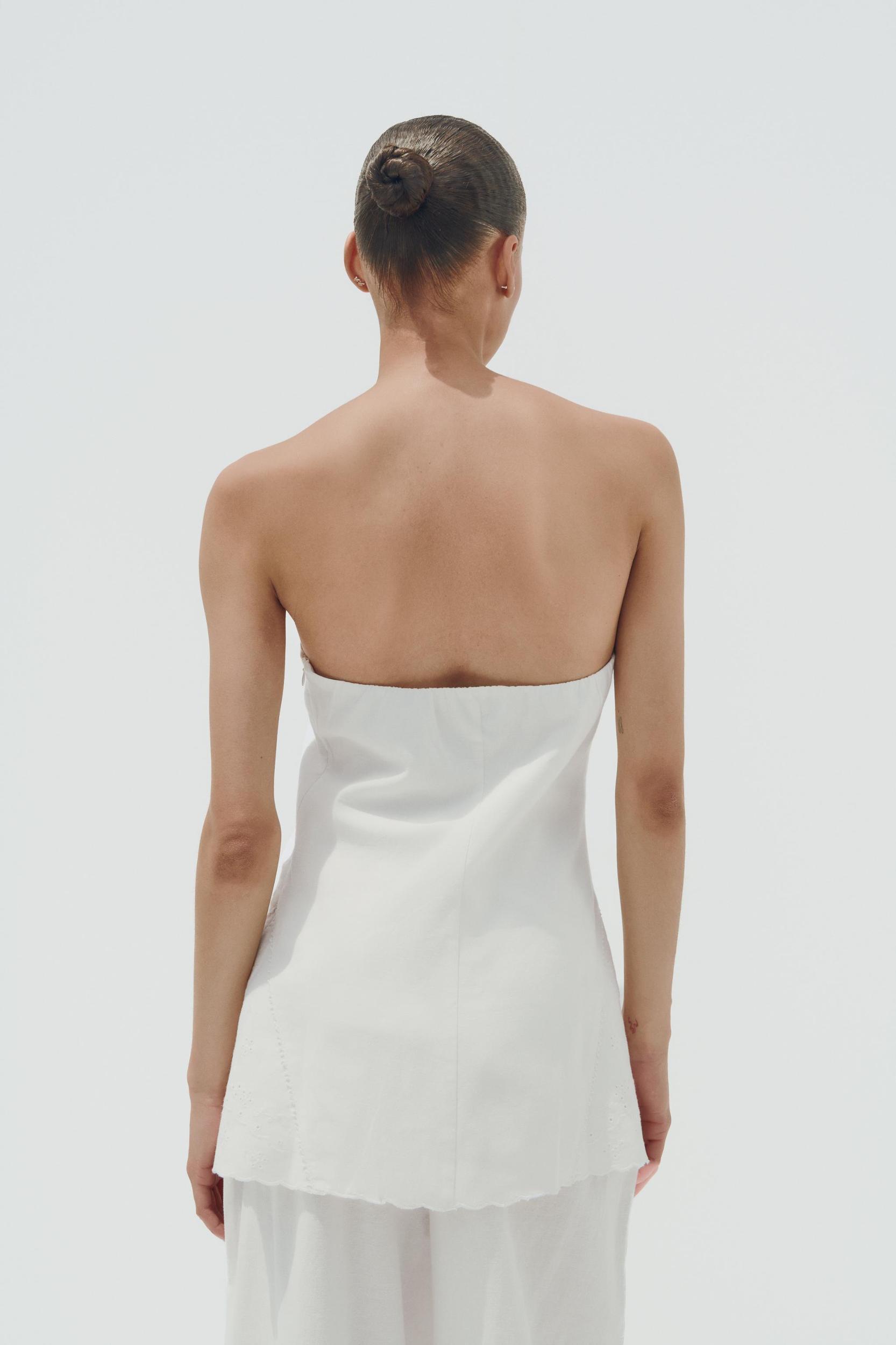 EMBROIDERED STRAPLESS TOP Product Image