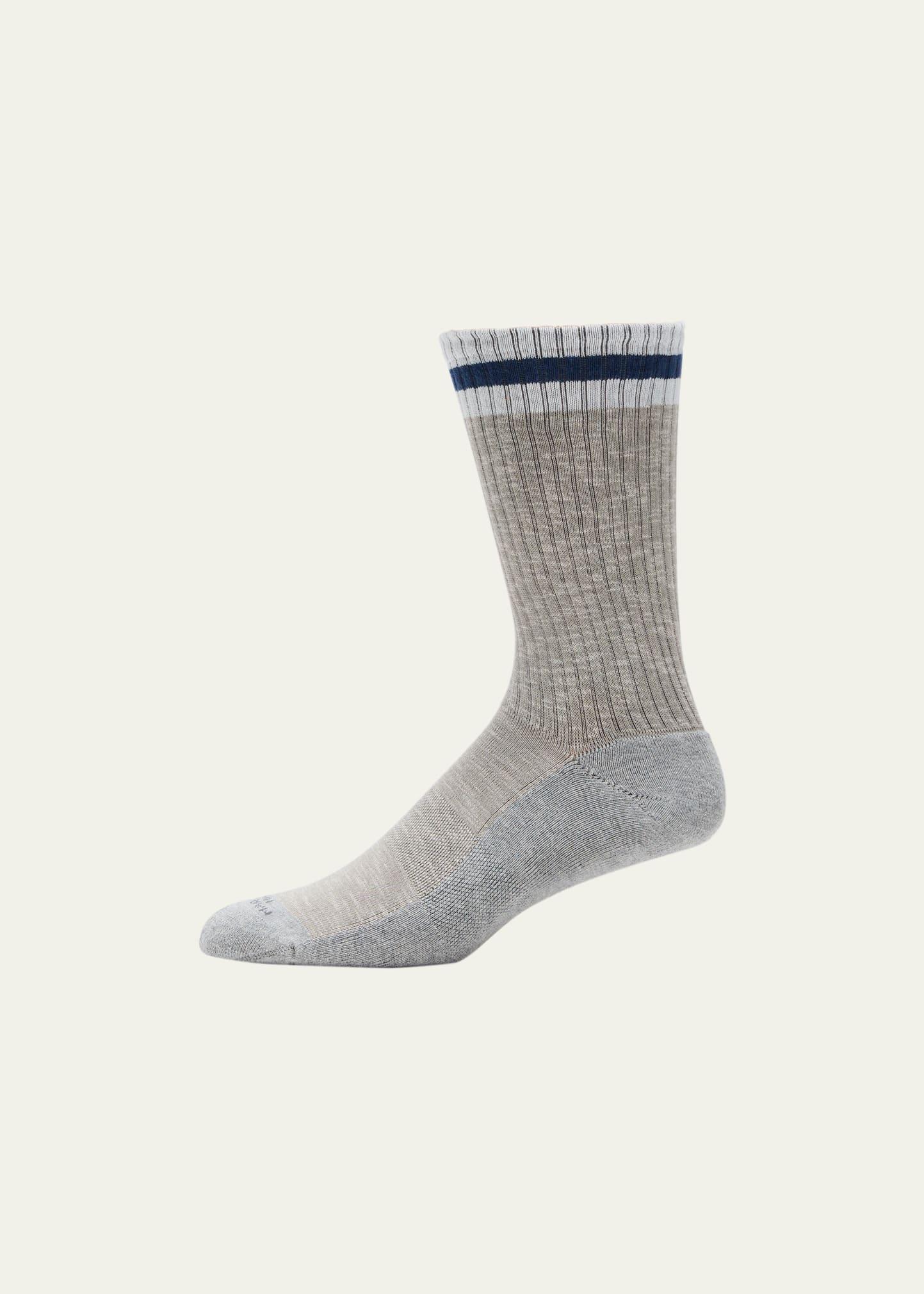 Mens Preppy Stripe Mid-Calf Socks Product Image