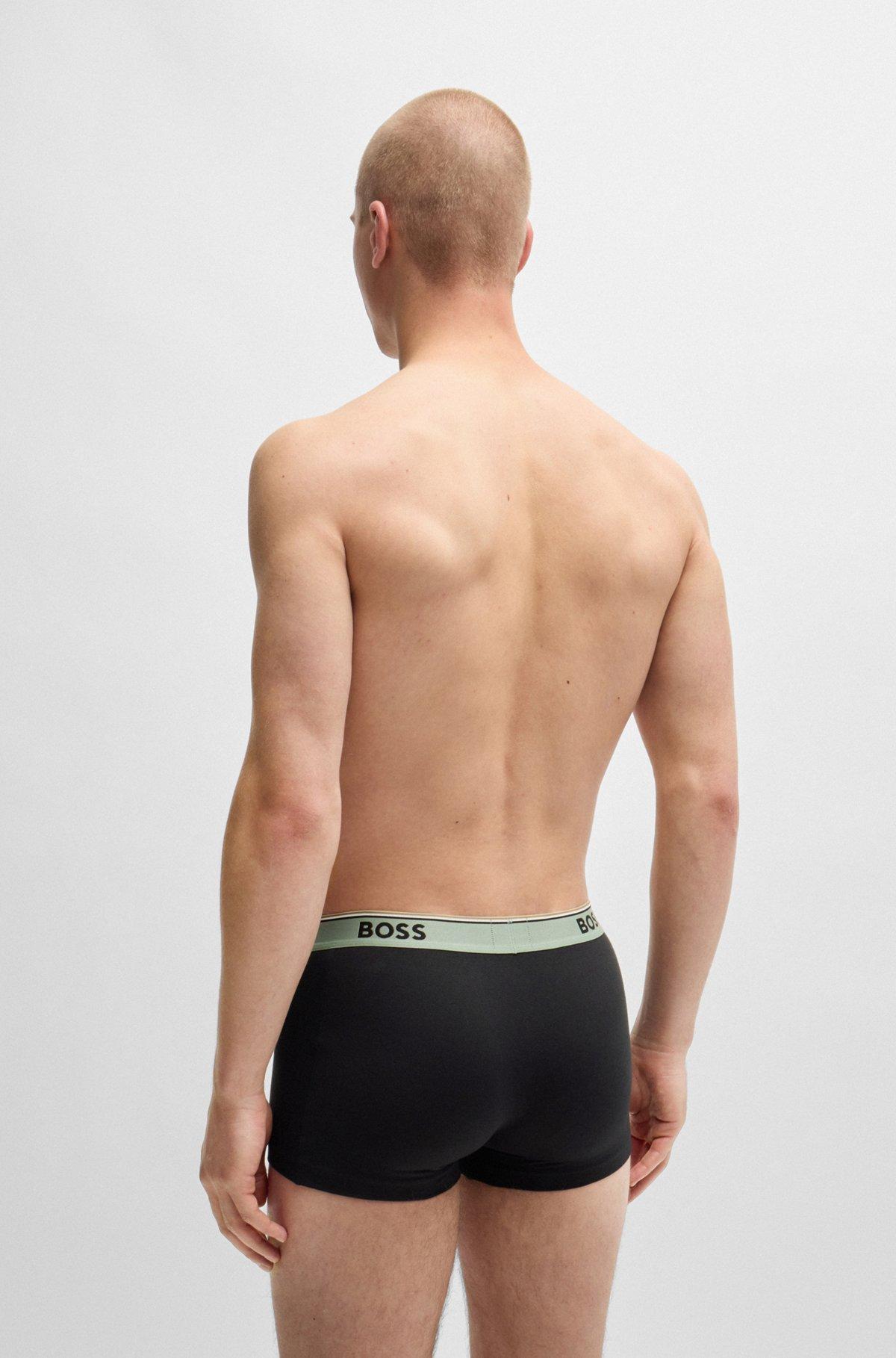 Three-pack of stretch-cotton trunks with logo waistbands Product Image